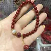 Nuevo Pulsera de Cinabrio de 6 mm con Perlas de Arena Dorada Púrpura de Alto Contenido, Pulsera Pixiu, Amuleto de la Fortuna, Joyería del Zodiaco, Transmisión en Vivo