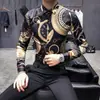 Stock de cuatro estaciones nuevo original caballero coreano para hombre corte slim camisa estampada reloj 1914C dos colores-P55