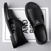 Sandalias de Cuero Suave para Hombre, Zapatos de Playa Transpirables de Verano, Sandalias Romanas para Hombre de Suela Blanda, Antiolor, Casual, Antideslizantes