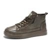 Zapatos de Otoño para Hombre Nuevas Botas Martin de Caña Alta Zapatos de Trabajo Casuales de Cuero para Hombre Modernos Combinables Antideslizantes Resistentes al Desgaste Zapatos de Ropa de Trabajo