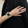 Pulseira de Anel de Obsidiana de Zhang Yueer Pulseira Irregular de Linha Larga Novo Estilo Chinês Anel de Qualidade