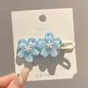 Grampo de Cabelo Flor de Cerejeira Romântico, Presilha Lateral com Borda de Flor Rosa Claro, Presilha para Franja de Menina, Grampo de Cabelo Lateral Cor de Gelatina Fresca para Cabelos Curtos