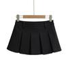 Material de traje cintura alta minifalda plisada grande ultra corta estilo universitario europeo y americano transfronterizo antiexposición cadera