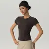 Nueva Camiseta de Yoga Transpirable para Mujer Verano 2026, Ropa Deportiva de Secado Rápido para Correr, Entrenamiento y Fitness, Top Deportivo Ajustado de Manga Corta