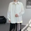 Camisa ligera y versátil de manga larga para hombre para ir al trabajo, camisa vintage para aire acondicionado, ropa simple y transpirable para protección solar, chaqueta casual para el verano