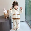 Pijama para Niña Otoño e Invierno Franela Engrosada 2026 Cálido para Niños Conjunto de Ropa para el Hogar Niña Pequeña Bebé