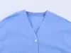 Venta al por mayor Primavera 2026 Nueva Ropa Femenina Estilo Europeo y Americano, Elegante Camisa de Manga Murciélago con Cuello en V y Cordón en la Cintura 6214