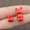 Collar de cuerda de cinabrio tejido a mano, colgante de cuentas de ruyi de lingote pequeño, accesorios de bricolaje, pulsera de cuentas, joyería pequeña