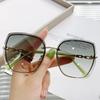Gafas de Sol sin Montura con Borde Cortado para Mujer, Protección UV de Alto Nivel, Adelgazantes, Pantalla Solar, Montura Grande, Estilo Europeo y Americano, Gafas de Sol Degradadas