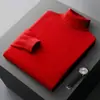 Suéter Premium de Lã Australiana para Homens, Gola Alta Pulôver, Nova Camisa Base de Tricô Solto Outono/Inverno para Homens