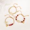 Nueva Pulsera de Ágata Jade Conejo para Mujer Diseño de Nicho Sentido Jade Hetian Carácter Fu Tejido a Mano Puro Rojo de Internet Mismo Estilo Cuerda de Mano