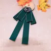 Pajarita con Cuello Floral para Mujer, Estilo Universitario, Accesorio Formal de Broche para Camisa Estilo Británico Profesional por Metabo
