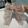 Diadema de Red con Lazo de Pedrería Estilo Coreano para Mujer, Coletero Elegante Francés, Exquisito Accesorio Versátil para el Cabello Transfronterizo