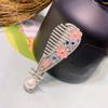 Grampo de cabelo feminino coreano com temperamento, vermelho online, totalmente cravejado com diamantes e pérolas, laço, presilha bico de pato, estilo preto e branco, grampo para franja curinga, atacado