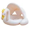 Boia Inflável com Protetor Solar, Boia de Assento de Cisne para Bebê, Boia de Assento Infantil Antiviro, Boia Flutuante Espessada com Assento entre as Pernas