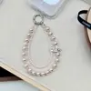 Corrente de Celular Feminina Criativa Ins Moda Pingente de Celular DIY Feito à Mão Pérola Cristal Strass Corrente Dupla Cordão Novo Estilo