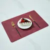 Manteles Individuales de Cuero con Patrón de Tela Estilo Nórdico para Mesa de Comedor, Manteles Aislantes para el Hogar de Doble Cara, Manteles Individuales Cuadrados Estilo Occidental para Hotel, Impermeables