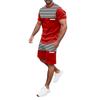 Moda de Rua Masculina Transfronteiriça 2022 Tie-dye Estampa Digital 3D Camiseta Gola Redonda Conjunto Solto de Verão com Manga Curta