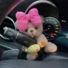 Urso de pelúcia criativo boneco de desenho animado decoração de limpador de para-brisa de carro pisca-alerta do carro enfeites de carro