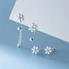 Pendientes de Copo de Nieve de Diamante Nalan S925 Plata de Ley Exquisitos y Simples Estilo Ins Diseño de Nicho Gancho para la Oreja M07318