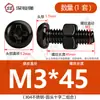 Tornillos y tuercas redondos Phillips negros 304, un juego de dos, con cabeza Phillips y rosca métrica, tamaños M3, M4, M5, M6, M8