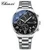 Reloj Multifuncional con Cronógrafo para Hombre CHENXI Anillo de Velocidad de Carreras Calendario Correa de Acero Reloj de Cuarzo Reloj Impermeable para Hombre
