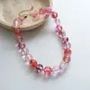 Collar de cuentas geométricas de gradiente de color transfronterizo europeo y americano Estilo Vacaciones en la Playa Cadena para la clavícula Lujo Ligero Sensación de Alta Gama Collar Venta al por mayor