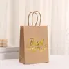 Bolsa de Papel Kraft Estampada en Caliente con Letras Bolsa para Empaque de Cosméticos Dulces Snacks Bolsa de Empaque para Llevar Bolsa de Compras