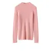 Outono/Inverno 2025 100% Caxemira Pura Oferta Especial Novo Estilo Suéter Feminino Elegante Temperamento Camada Interna Ajustado Manga Longa Camada Base