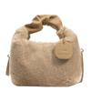 Nuevo bolso bandolera de felpa, bolso de mano con textura, moda, bolso de mujer, bolso de lana de otoño e invierno, versátil, nicho, bolso de cadena