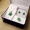 Pendientes colgantes de jade Dongling de tres piezas con incrustaciones de jade dorado natural de Xinjiang, esmalte antiguo, suministro vivo