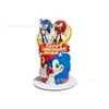 En stock Decoración fiesta Sonic banderín insertado mantel plato servilleta fiesta de cumpleaños decoraciones fiesta de cumpleaños