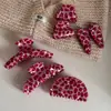 Pinza Grande para el Cabello de Acetato con Estampado de Leopardo Rosa para Mujer, Adecuada para Cabello Grueso, Accesorio Coreano para el Cabello