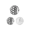 Nuevas Cuentas Espaciadoras de Plata de Ley S925, Patrón Personalizado Retro de Escamas de Dragón Cuentas de Espiga de Trigo Accesorios para Pulseras de Joyería de Plata DIY
