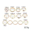 Joyería para Manos Popular Transfronteriza Europea y Americana Anillo Articulado Hueco con Diamante Accesorios Anillo para Mujer Estrella Luna Ópalo