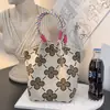 Bolsa de Mão Tricotada Estilo Novo Japonês e Coreano Portátil Trabalho Passeio Grande Capacidade Tote Pequena Bolsa Quadrada
