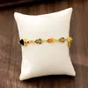 Novo Bracelete Vietnamita Banhado a Ouro Estilo Chinês com Contas de Cabacinha Vintage com Gotejamento de Óleo, Joia Moderna e Durável para Mulheres