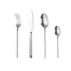 Juego de Cuatro Piezas de Cubiertos Occidentales para Bistec, Tenedor, Cuchara de Acero Inoxidable 304 con Mango Redondo Forjado Espeso, Cuchara de Postre