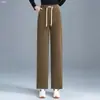 Pantalones Casuales Personalizados de Cintura Alta Rectos Sueltos Largos Otoño Invierno Con Terciopelo Adelgazantes Cubren Caderas 2026 Nuevos para Mujer