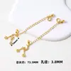 Chapado en cobre con oro de 18 quilates, con un colgante de borla de calabaza de circonio, diseños de mariposa, luna y estrella, adecuado para pulseras de cristal DIY, joyería de media cadena y componentes de accesorios