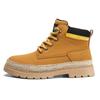 Botas Casuales para Hombre Primavera y Otoño Nuevas Botas de Ruibarbo de Suela Gruesa Punta Redonda Zapatos de Trabajo de Paja Trbottomyy