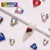 Arte de uñas K9 joyería taladro transparente súper brillante corazón torcido taladro de hacha gota de agua cuadrado gordo placa brillante diamante blanco usar accesorios para armadura al por mayor