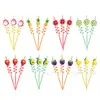 St071 Pajitas de Frutas Coloridas para Cumpleaños 24 Piezas por Bolsa Accesorios Decorativos para Fiestas en la Piscina de Verano