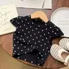 Camiseta de Verano para Niña con Lunares Franceses Bebé Niña Estampada Manga Corta Versátil Adelgazante Cuello Redondo Capa Base Dulce