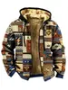 2026 Inverno Pelúcia Acolchoado Estilo Étnico Temporada Forro de Camada Dupla Fleece Grosso Jaqueta de Algodão Zíper Bolso Patch Casaco Quente de Algodão