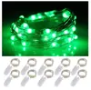 Caixa de Bateria Botão Ledcr2032 Fio de Cobre Cordão de Luzes Luzes de Natal à Prova d'Água Luzes de Fio de Cobre para Interior 1m Quente Super Brilhante