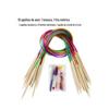 Tubo colorido branqueado duplo pontiagudo anel de bambu agulha agulha agulha suéter agulha 80cm conjunto de 18 modelos KN009