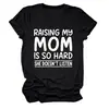 Criando Minha Mãe Amazon Ebay Site Independente Comércio Exterior Transfronteiriço Confortável Simples Camiseta Feminina Gola Redonda Manga Curta