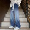 Pantalones vaqueros anchos con degradado para hombre, primavera y otoño 2025, nuevos vaqueros holgados, rectos y a la moda que combinan con todo.