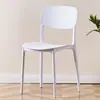 Taburetes y Sillas de Plástico para el Hogar Nórdico, Sillas Simples de Ocio con Respaldo, Elegantes Sillas de Plástico para Escritorio, Venta al por Mayor para Exteriores